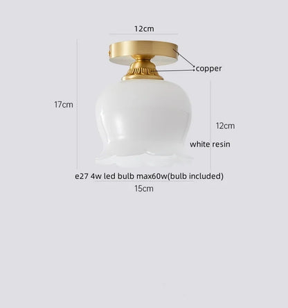 IWHD Home Lighting LED Ceiling Lights Decoration Aisle Porch Living Room Light Fixtures Nordic Ceiling Lamp Resin Copper Lustres