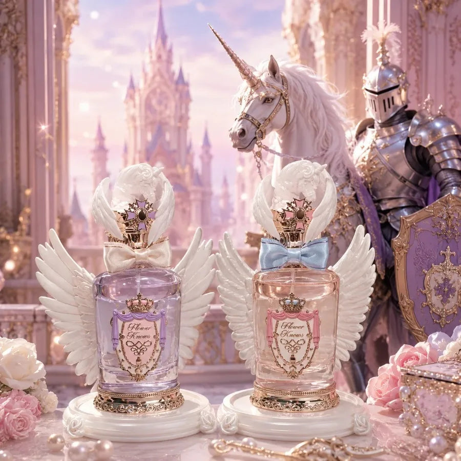 Flower Knows Knight Unicorn Collection Makeup Gift Set Perfumes Lipstick Blush Cloud Setting Powder Eye Shadow Cosmetics Kit