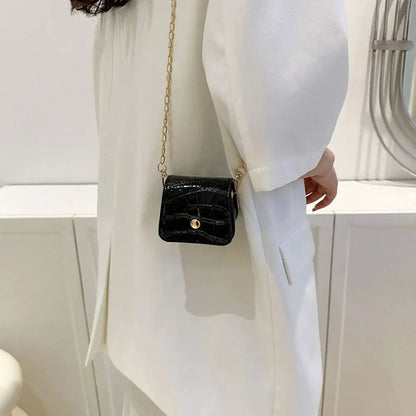 Korean Fashion Mini Crossbody Bags PU Simplicity Shoulder Bag Versatile Chain Handbag Lipstick