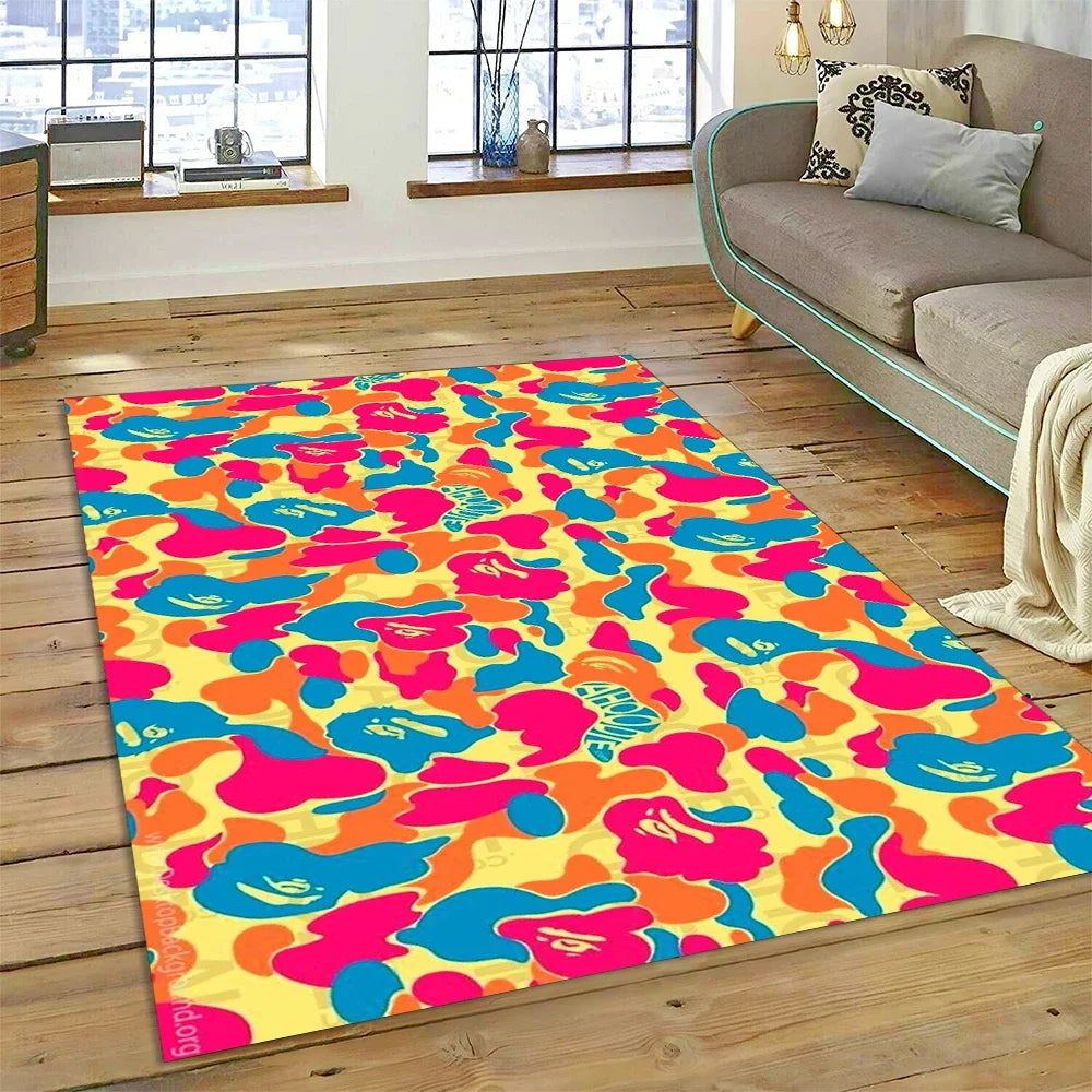 3D Printing B-BAPE Fashion Carpet Rug for Bedroom Living Room Home Sofa Decoration,Children Game Large Decor Floor Mat Gift