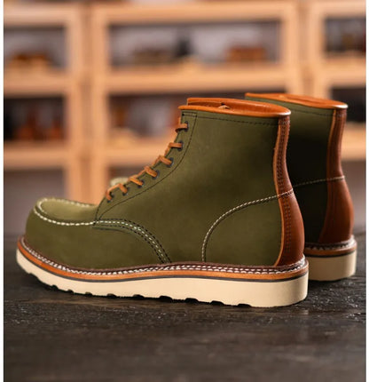 YR Best.Mens Vintage Style Leather Shoes.Good Year 1907 Quality Cowhide Boots.Motor Rider Leather Boots.Retro Casual Top Layer