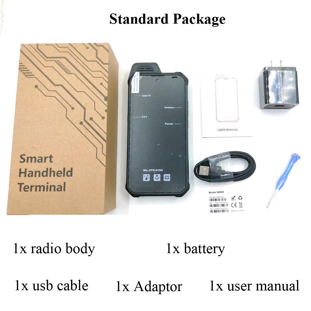 UNIWA W888 Andriod 11 4G Network Radio IP68 Waterproof Unlock NFC POC Walkie Talkie Work with Zello Real-ptt