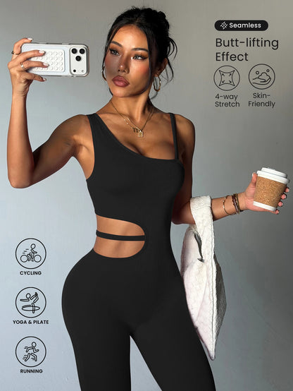 Beautiful back design, sexy one-piece yoga leggings, suitable for women's breathable quick-dry sports bodysuits