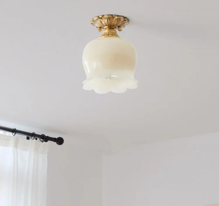 IWHD Home Lighting LED Ceiling Lights Decoration Aisle Porch Living Room Light Fixtures Nordic Ceiling Lamp Resin Copper Lustres