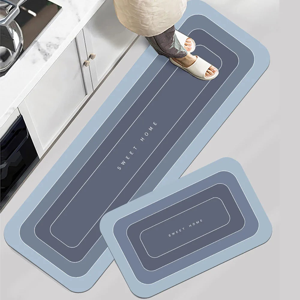 Super Absorbent Kitchen Floor Mat Crystal Velvet Pad Bath Pad Anti-Slip Carpet Kitchen Mats Wipeable Wash Long Strip Carpet