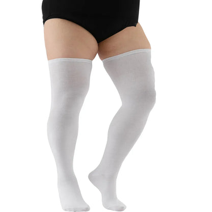 Oversize Thigh High Black White Striped Over Knee Long Socks Autumn Winter Thick Stockings Leg Warmers for Woman Plus Size 3XXXL