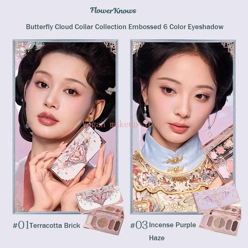 Flowerknows Butterfly Cloud Collar Collection Gift Set Makeup Kit Blush Lipstick Eyeshadow Palette All In One Box For Women