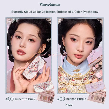 Flowerknows Butterfly Cloud Collar Collection Gift Set Makeup Kit Blush Lipstick Eyeshadow Palette All In One Box For Women