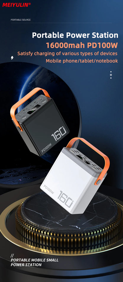 PD100W 160000mAh Power Bank Station Fast Charger Portable Emergency Charging External Battery for iPhone 15 Xiaomi Tablet laptop