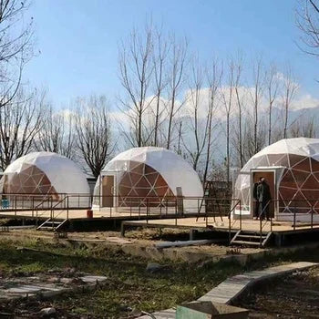 Dome House Geodesic Pvc Steel Frame Glamping Tent Accommodation Luxury Outdoor Hotel Tent