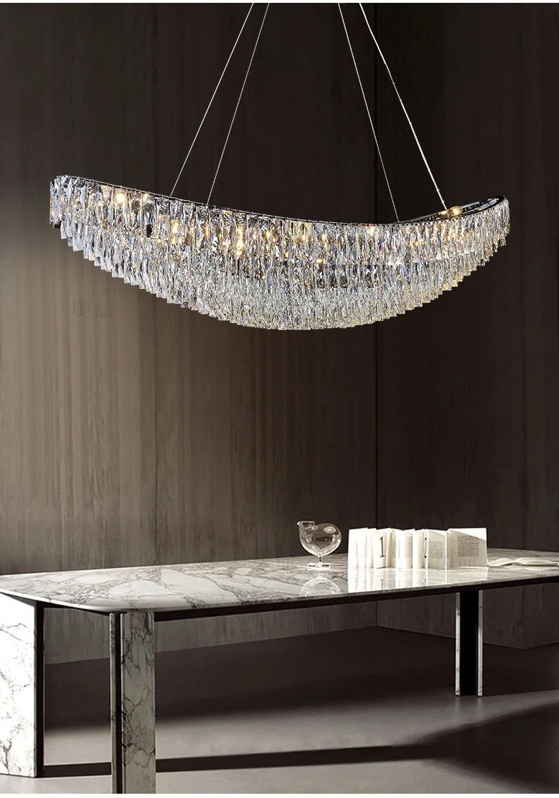 Luxury Crystal Modern Ceiling Chandeliers Dining Table Light Lustre Led Ceiling Lights Home Decor Suspension Chandelier Żyrandol