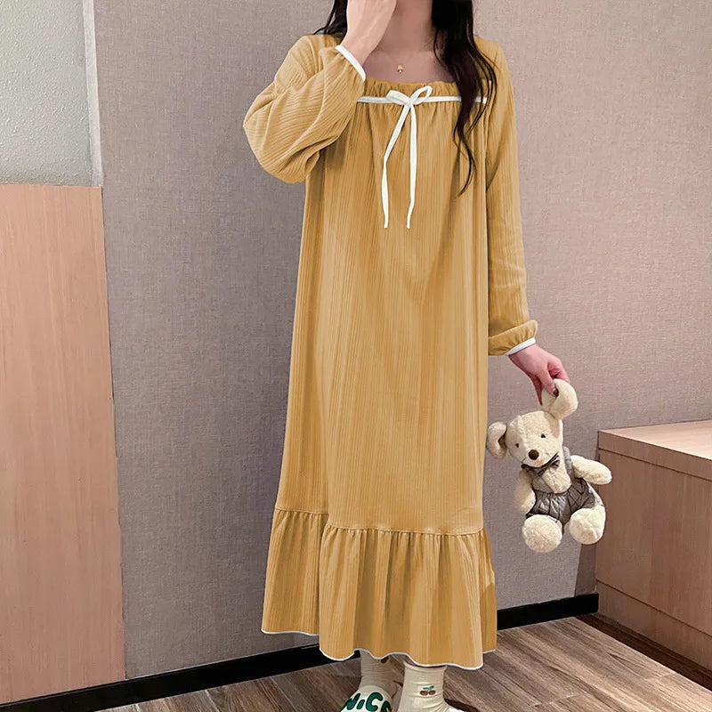 Women's Pajamas Nightgowns New Nightgowns Spring And Autumn Summer Pajamas Homewear Cute Sweet Students Long Nightgowns Homewear