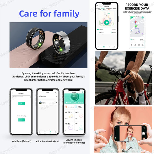 2026 Smart Health Rings Heart Rate Blood Pressure/Oxygen Monitoring Rings Fitness Gift for Friends Family Colleagues Smartring