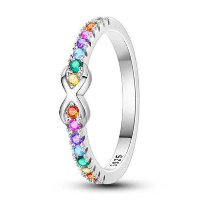 LAZA 925 Sterling Silver Colorful Rings Sparking Zirconium Bowknot Moon Sun Original Ring For Women Anniversary Wedding Gifts