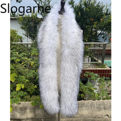 American 180cm Super Long Faux Fox Fur Scarf Winter Women Cosplay Warm Fashion Neck Decor Fluffy Shawl Wrap Luxury Furry Scarves