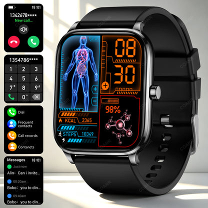 New Men woman Smart Watch 1.83" HD Screen Health Monitor wireless Call Sports Fitness tracking SmartWatches IP68 Waterproof