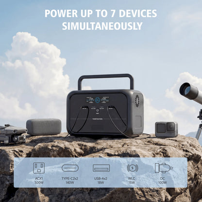Uapow 288Wh 300W Compact Solar Generator for Home Emergency, Rv Camping, Travel, Camera Gear, Phone and Laptop Charging Kit