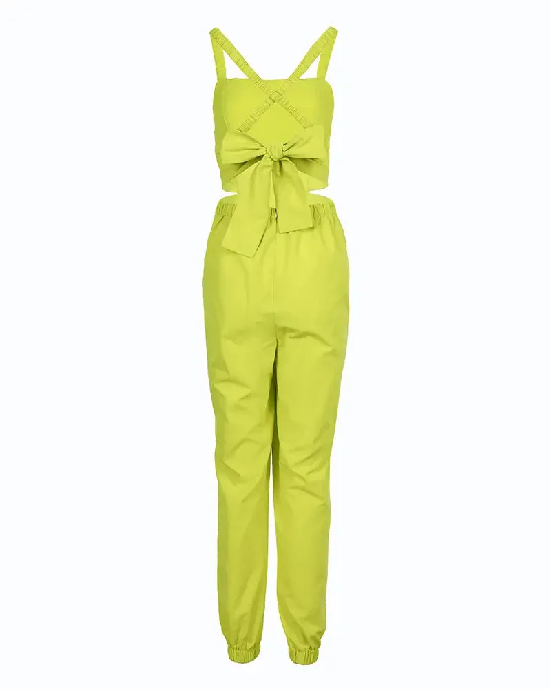 Elegant Women's jumpsuit 2024 Summer Fashion Strap Hollow Sexy Off waist Printed jumpsuit