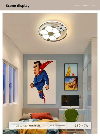 Children Modern Football Ceiling Lights LED Lamp for Boy's Bedroom Kids Study Living Dining Room Art Home Decoration Chandelier