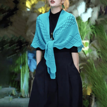 Fashion Knitted Cotton Hollow Scarf Shawl Solid Color Women Summer Air-conditioned Room Cape Ladies Simple Warps Wholesale