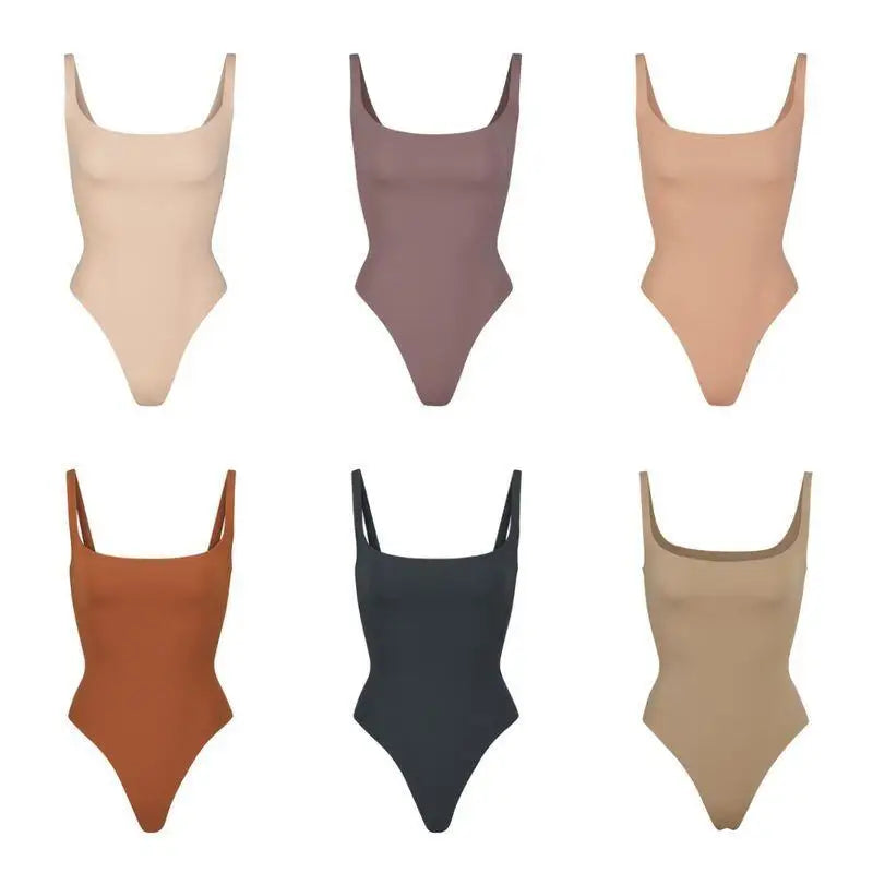 Jumpsuit Women Sexy Ice Silk Shapewear Camisole Jumpsuit Solid Color Slim Fit Inner Lining Backless Summer Fashion New Romper