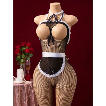 Sexy Leaky Chest Crotchless Curvy Lingerie Sexual Babydoll For Sex 18 Sheer Bodysuit Fishing Net Sleepwear Woman Sexy Outfits