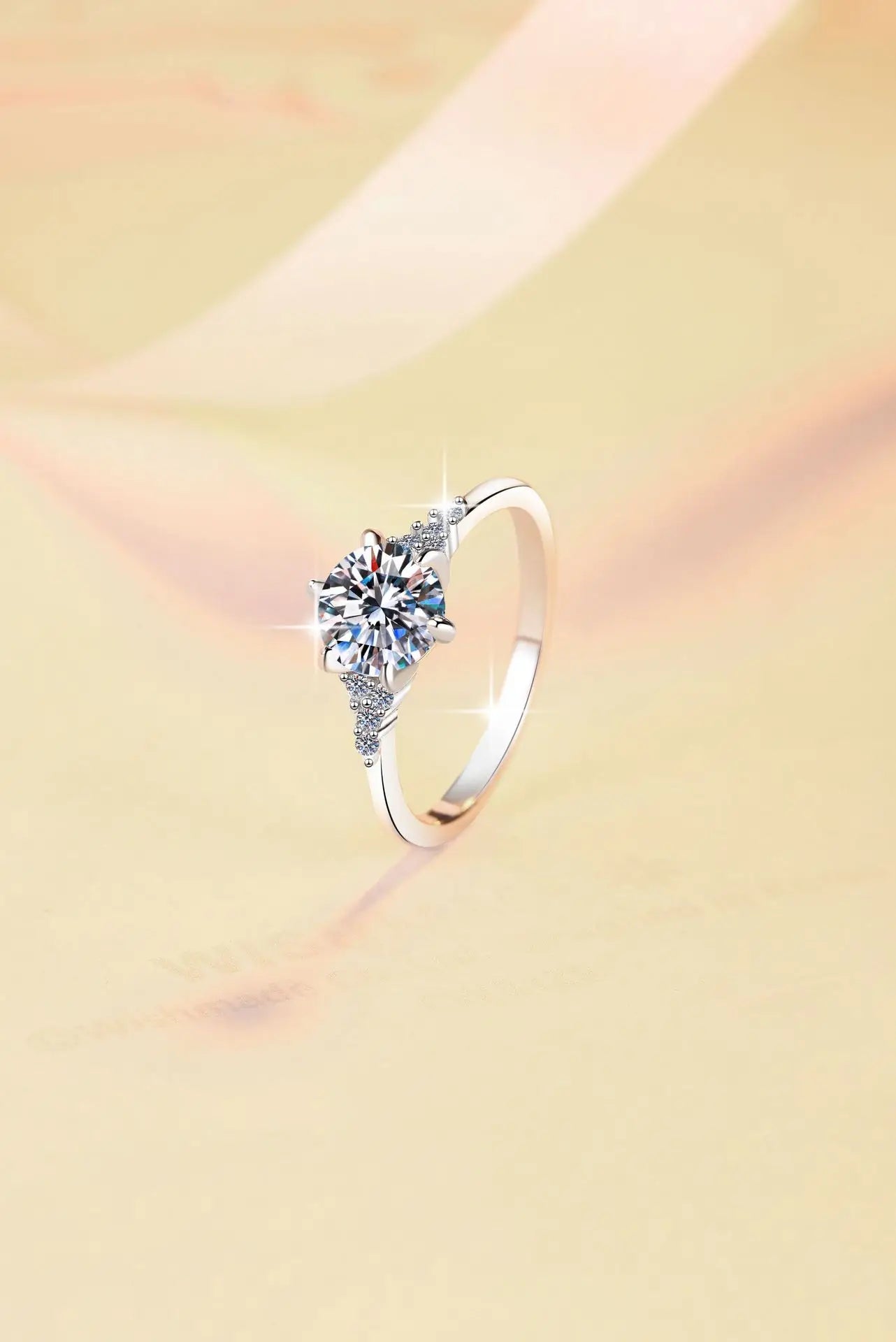 1Ct Moissanite Round Six-Prong Ring Women's PT950 Platinum - Gentle six-prong, understated luxury, thoughtful confession gift