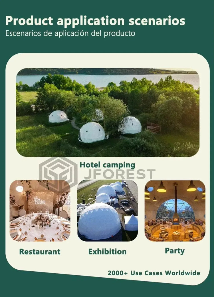 Custom Luxury Geodesic Dome Tent For Airbnb Outdoor Stay Farm Resort And Scenic Area Accommodation Premium Glamping Dome