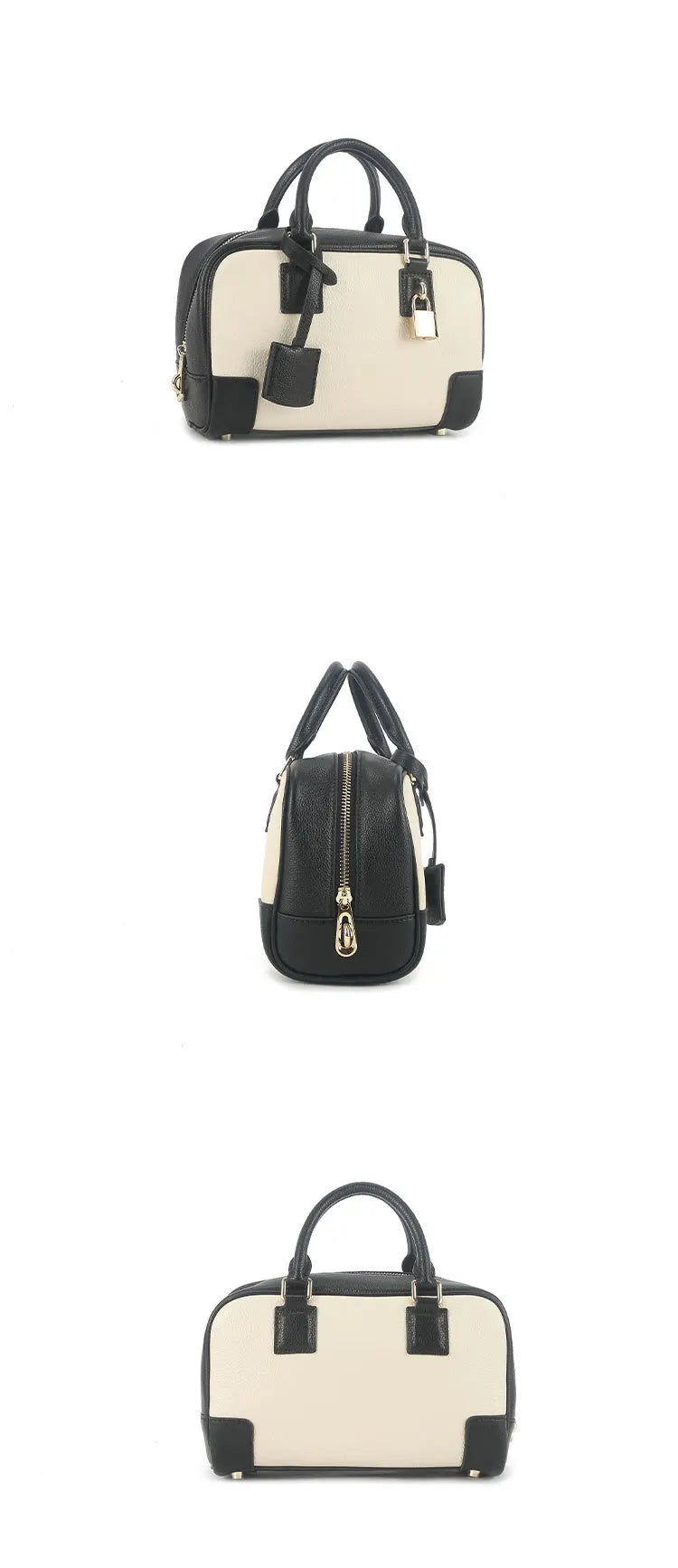 2026 Luxury Brand Genuine Leather Women Shoulder Fashion Gold Lock Handbags Women Top Quality Cowhide Square Bowling Bags Woman