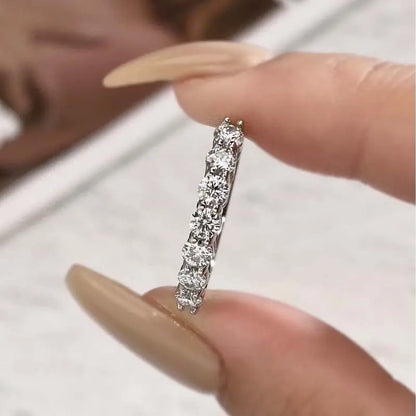 DWJ 0.7ct Real Moissanite Diamond Ring 925 Sterling Silver Engagement Daily Wear Rings for Women High Quality Fine Jewelry