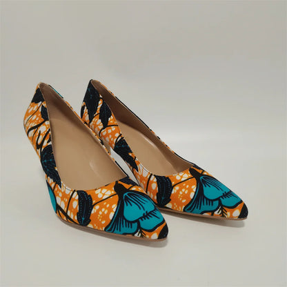 Fashion African Women Wedding Party Wax Shoes and Bag to Match Nigeria Ankara Style Print Shoes Bag Set F1110-1