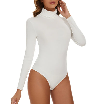High Neck Bodysuit Women's Long Sleeved Shapewear Tummy Control Body Shaper Sexy Briefs Female Warm Clothing Autumn Winter New
