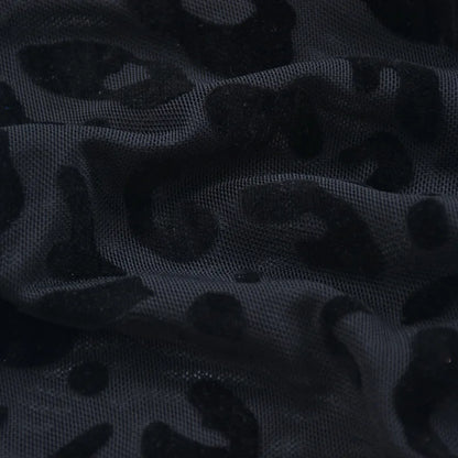 Women's jumpsuit sexy midnight club animal instinct mesh tight stockings leopard print transparent velvet long sleeved jumpsuit