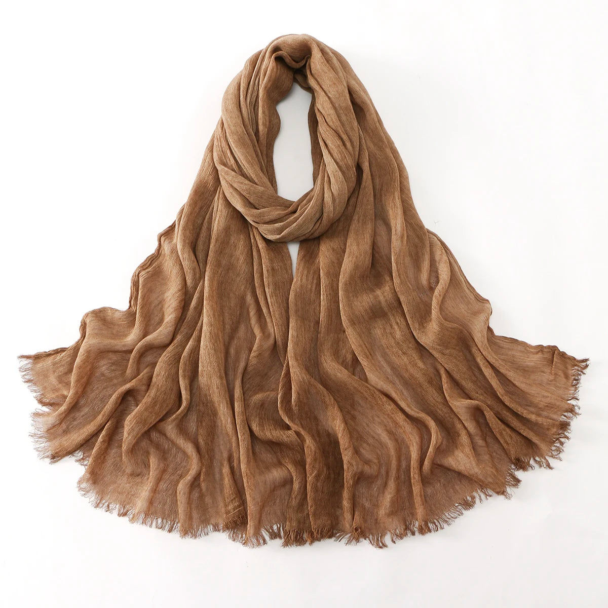 Women Crinkle Modal Rayon Hijab Muslim Scarf Shawls Solid Color Headband Femme Breathable Headwrap Turban Ramanda 180*70cm