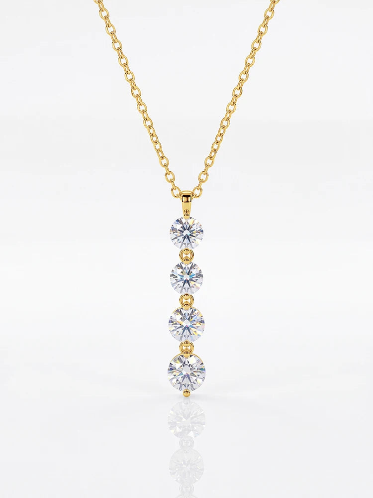 Real 0.5CT Round Moissanite Diamond Gorgeous Necklace For Women 925 Sterling Silver Anniversary Party High Quality Fine Jewelry