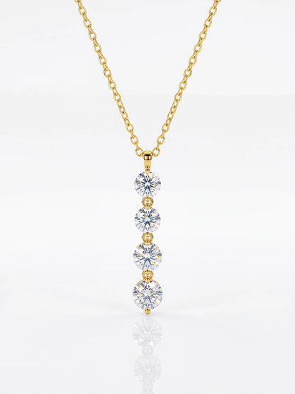 Real 0.5CT Round Moissanite Diamond Gorgeous Necklace For Women 925 Sterling Silver Anniversary Party High Quality Fine Jewelry