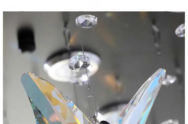 Vintage Crystal Ceiling Pendant Shining Creative LED Hanging Lamp Living Room Restaurant Chandelier Mood Light Indoor Lights