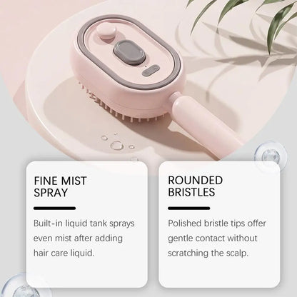 New Electric Hair Care Spray Massage Comb Self Cleaning Steam Essential Oil Brush Hair Oil Applicator Scalp Massager For Women