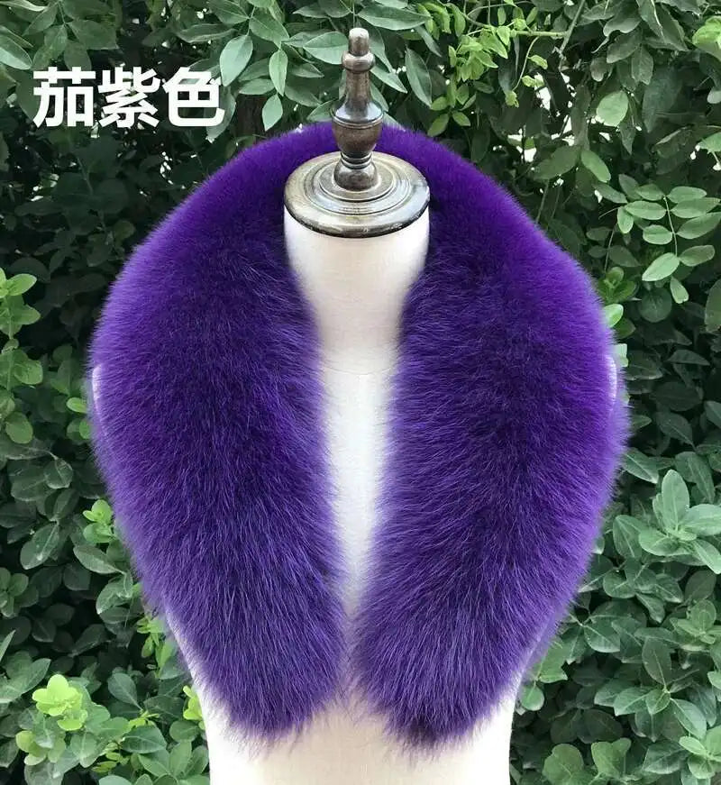 Real Fox Fur Collar for Women Coat Jacket Female Wraps Winter Warm Fur Scarf Extra Large Size Neck Warmer Fur Shawls Scarves