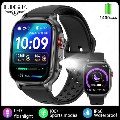 2026 New Sport Smart Watch 1400mAh Battery Fitness Tracker IP68 Waterproof Heart Rate Bluetooth Call Health Smartwatch Men Women