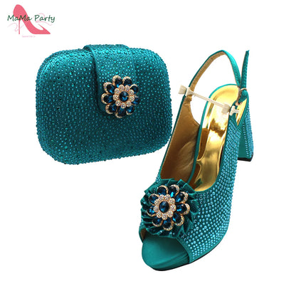 The US Duty Free Wine Color New Coming Italian Women Shoes and Bag Set with Platform Nigerian Lady Pumps for Garden Party