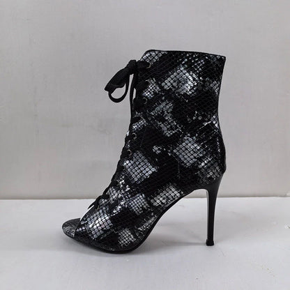 3.7 inches Exotic 9.5cm Heel 7cm Platform Jazz Short Twisted buttocks Boots Nightclub Show Women's Ankle Booties Fetish Punk