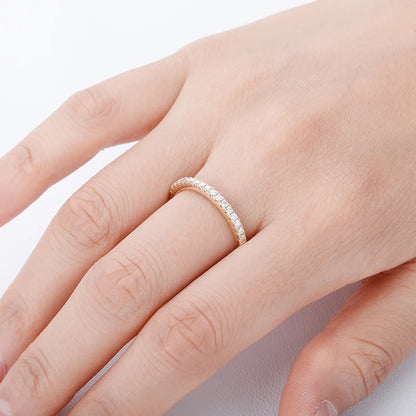 Moissanite Ring 100% Pass Diamond Tester Pen Matching Wedding Diamond Band for Women 925 Sterling Silver Female Single Tail Ring