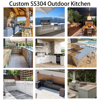 New Design Terrace Stainless Steel Outdoor Kitchen Cabinet Insect Resistant Easy Cleaning Hygienic Outdoor Garden Kitchen