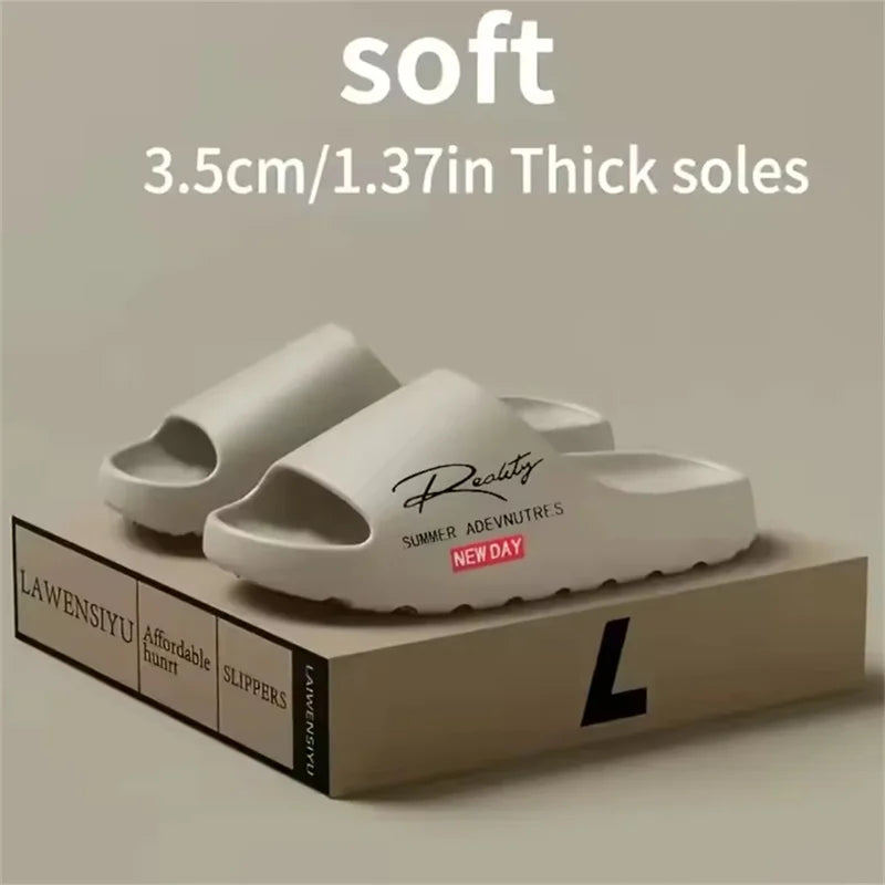 Coconut Slippers Men EVA Non-Slip Slides Cloud Thick-soled Slides Summer Fashion Casual Men Slippers Women's Sandals Indoor Shoe
