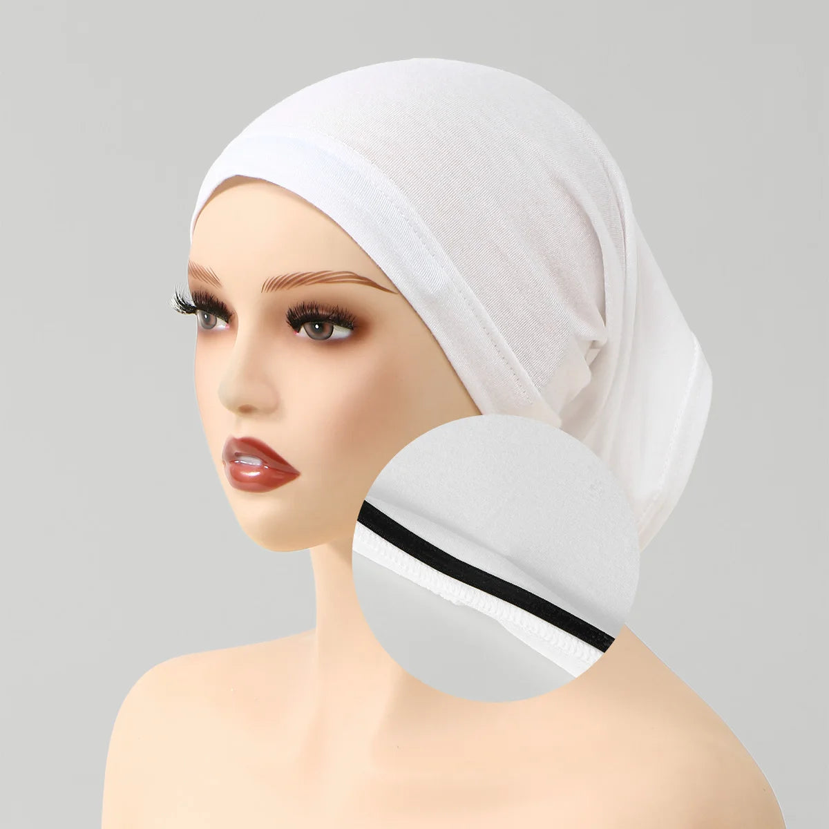Muslim Instant Hijab Cap Solid Color For Women With Antislip Strips Ramadan Undercap Scarf Stretch Turban Hat Islamic Headwear