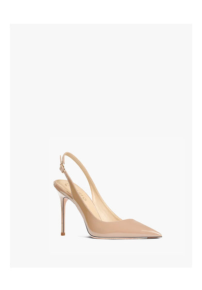 Women's Heeled Sandals Naked Color Patent Leather Slingbacks Pumps Luxury Gladiator Pointed toe High Heels Elegant Woman Shoes