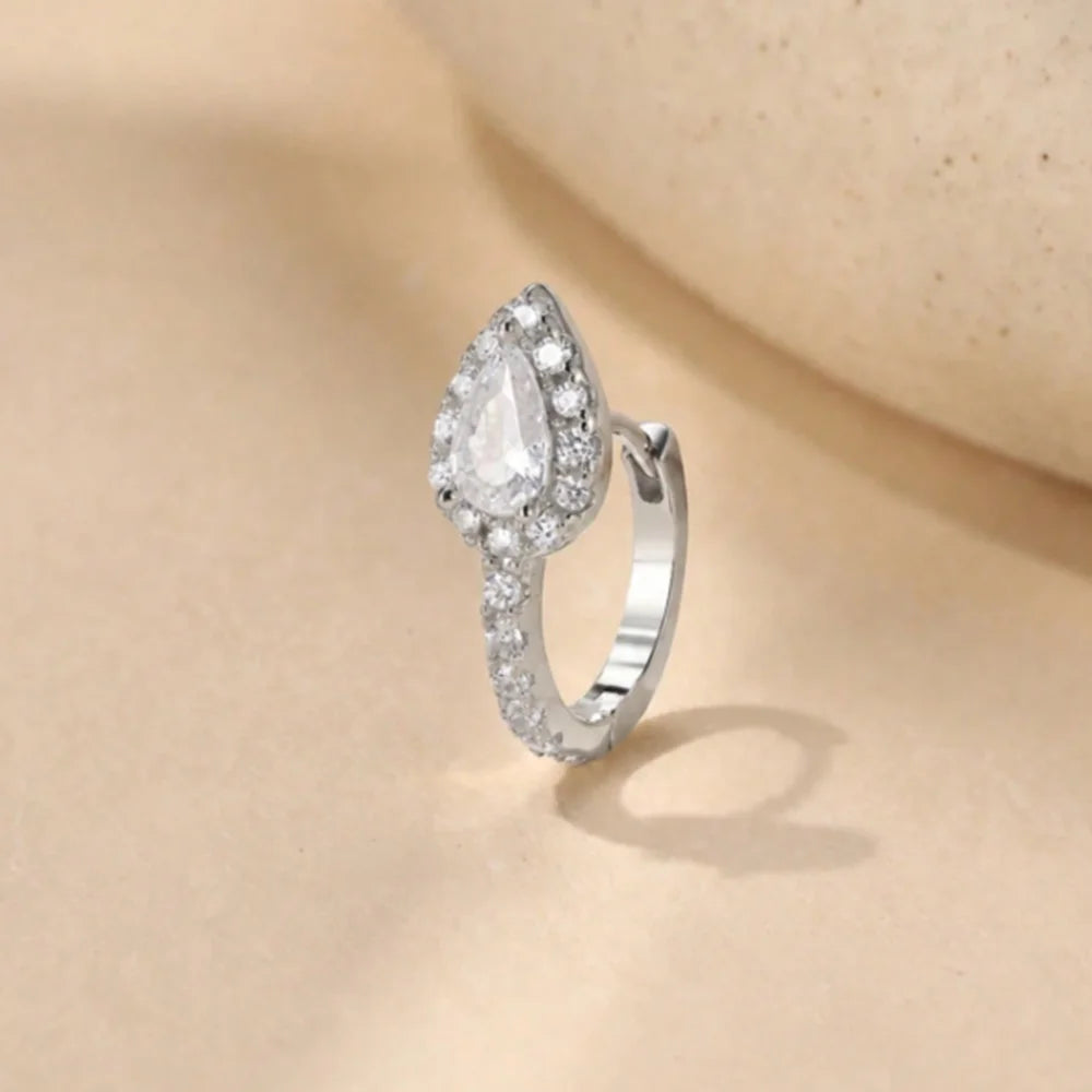 Aide 1PC 925 Sterling Silver INS Zircon Diamond Stud Earring Stud, Suitable For Women Daily Wear, Wedding Party, Valentine's Day