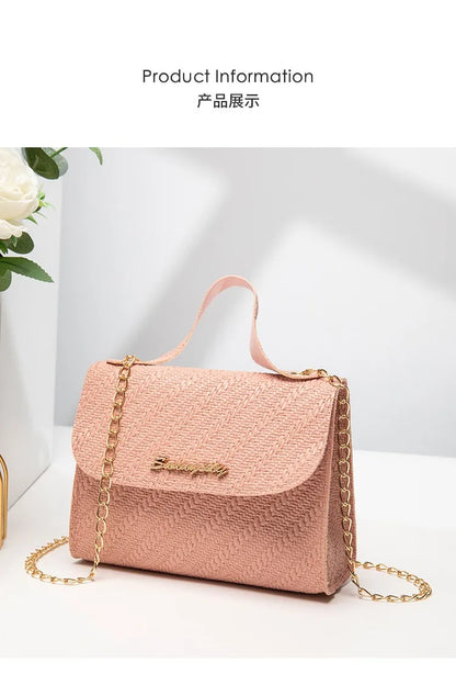 Leisure small square bag autumn and winter new women's bag wholesale simple handbag embossed chain bag cross-border bags
