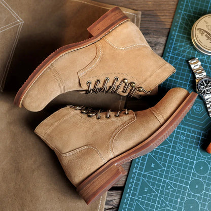 New High Quality Men Boots Motorcycle Boots Retro Comfortable Leisure Tooling Work Ankle Workwear Boots